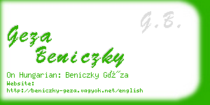 geza beniczky business card